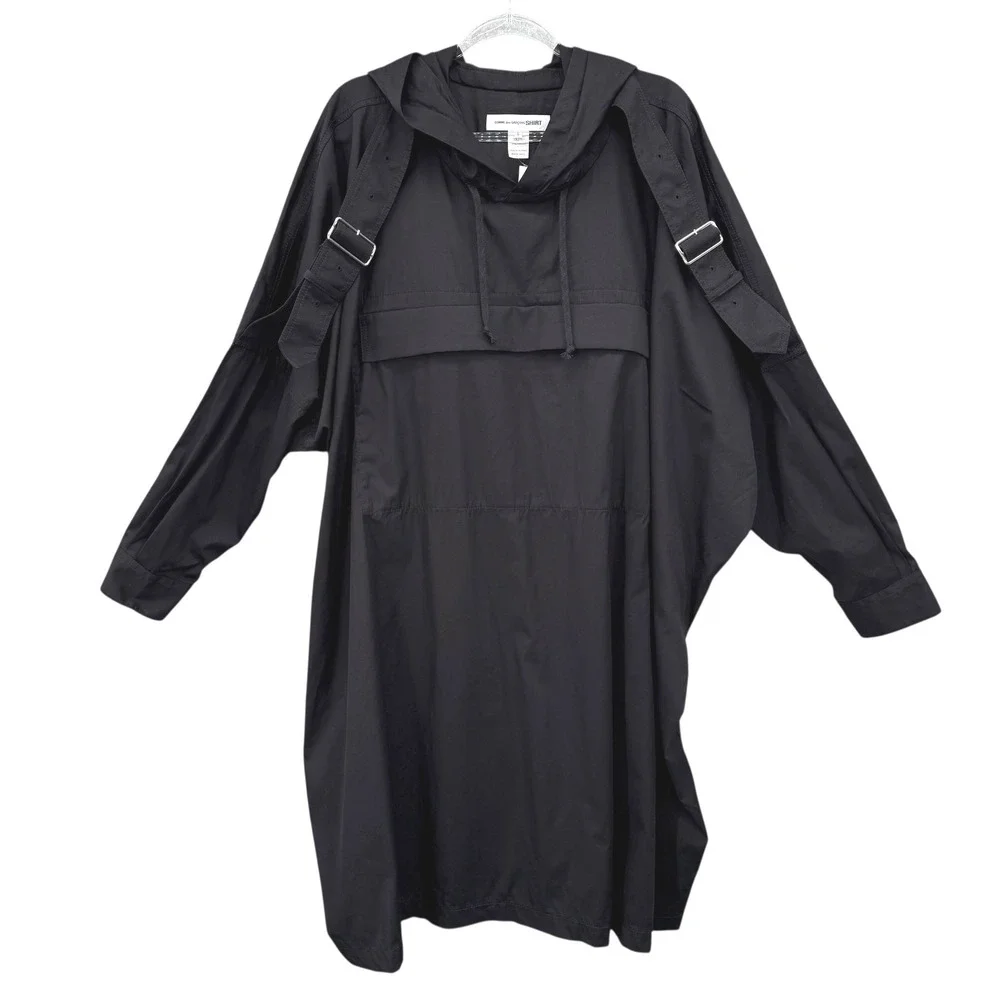 Comme des Garçons SHIRT Runway Anorak Shirt‎ Jacket Black Hooded L NWT Rare SS22